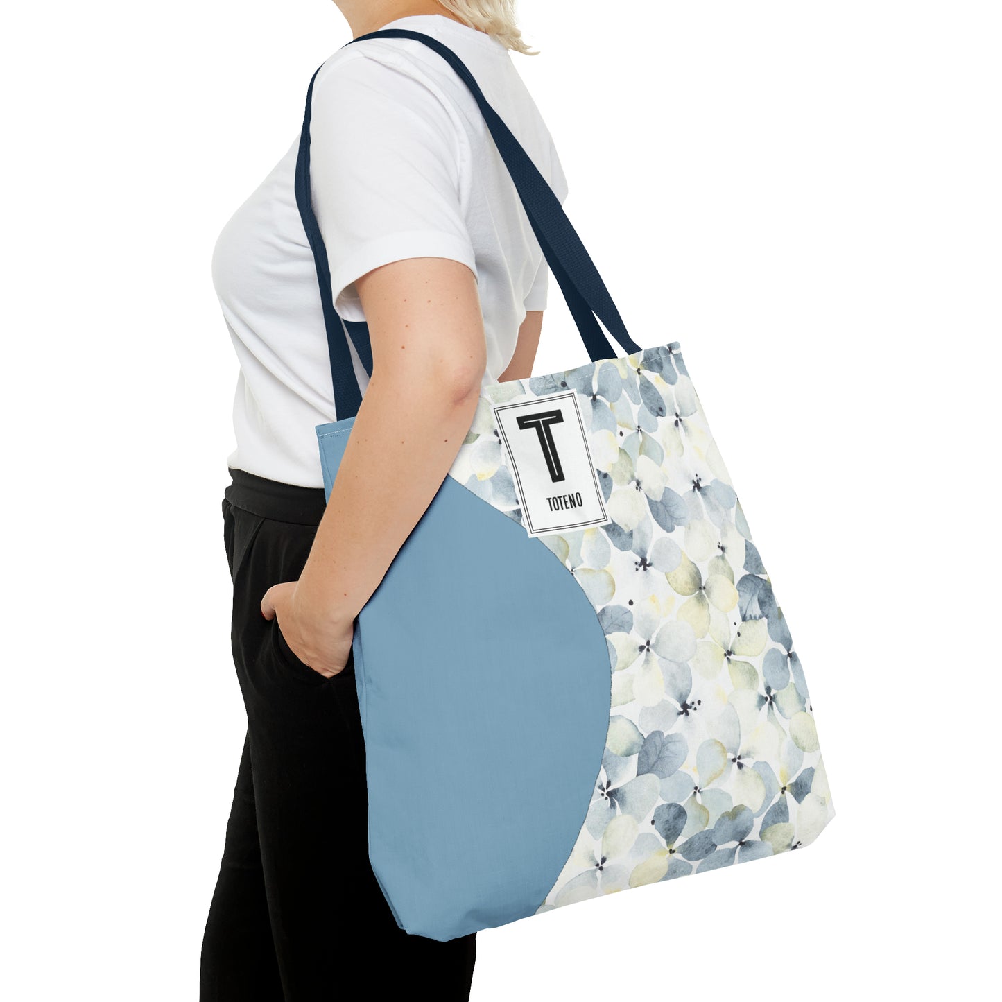 Blue White Flowers Tote Bag