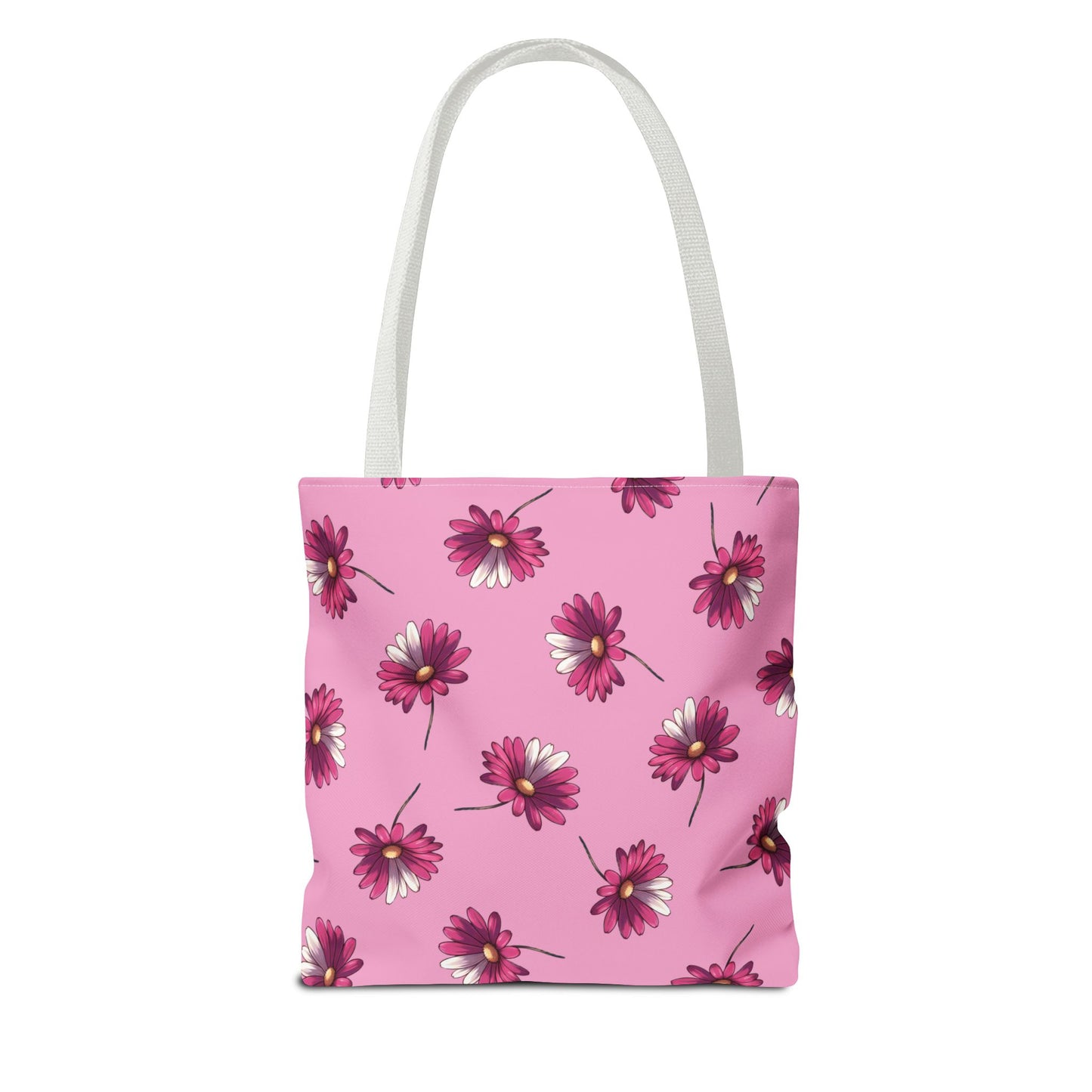 Daisy Tote Bag - Purple Pastel Petals, Pink and White Design