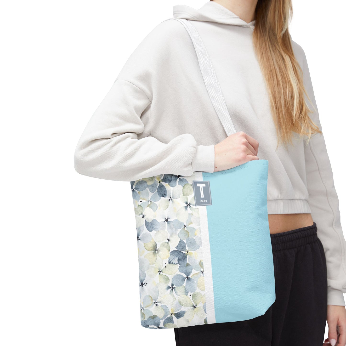 Blue Spring Floral Tote Bag - Stylish Floral Tote for Spring Season
