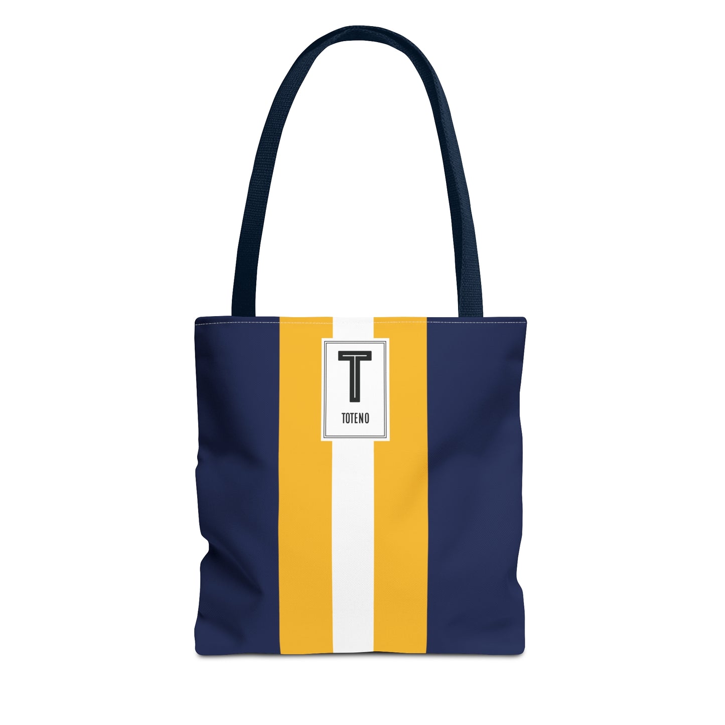 Navy Yellow Striped Tote Bag
