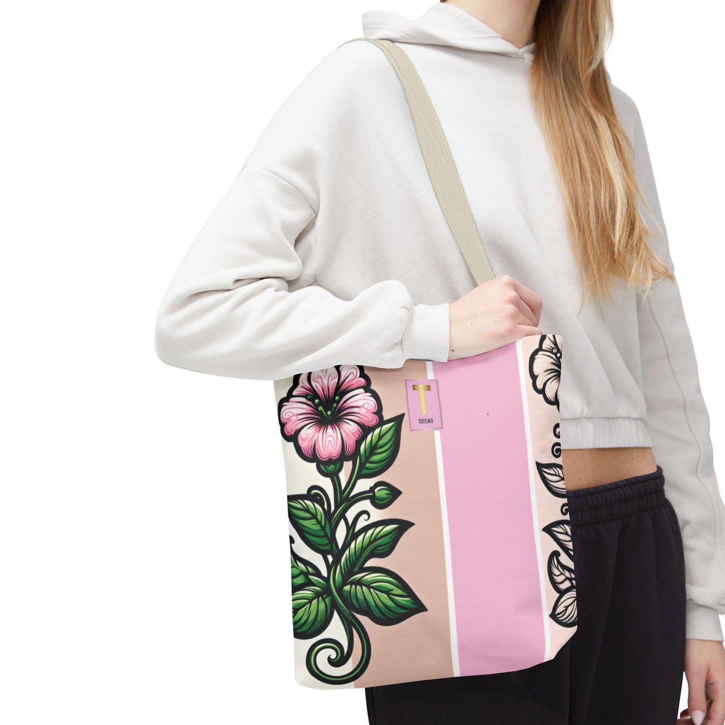 Pink Floral Tote Bag - Printed Floral Design