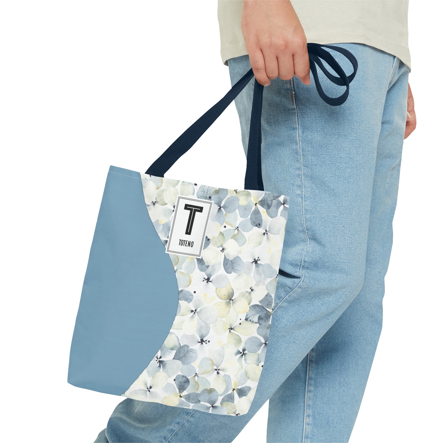 Blue White Flowers Tote Bag
