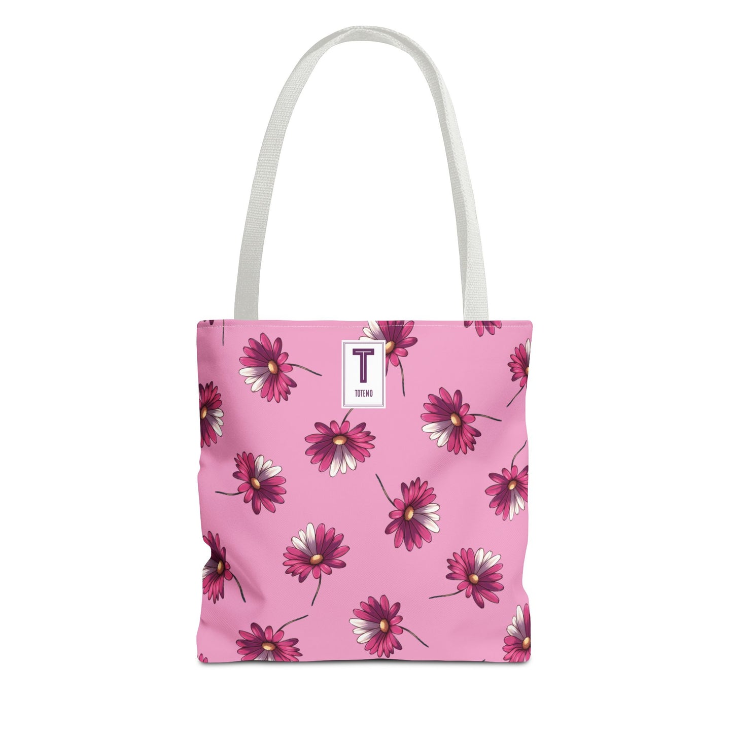 Daisy Tote Bag - Purple Pastel Petals, Pink and White Design