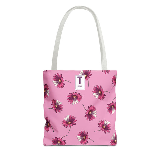 Daisy Tote Bag - Purple Pastel Petals, Pink and White Design