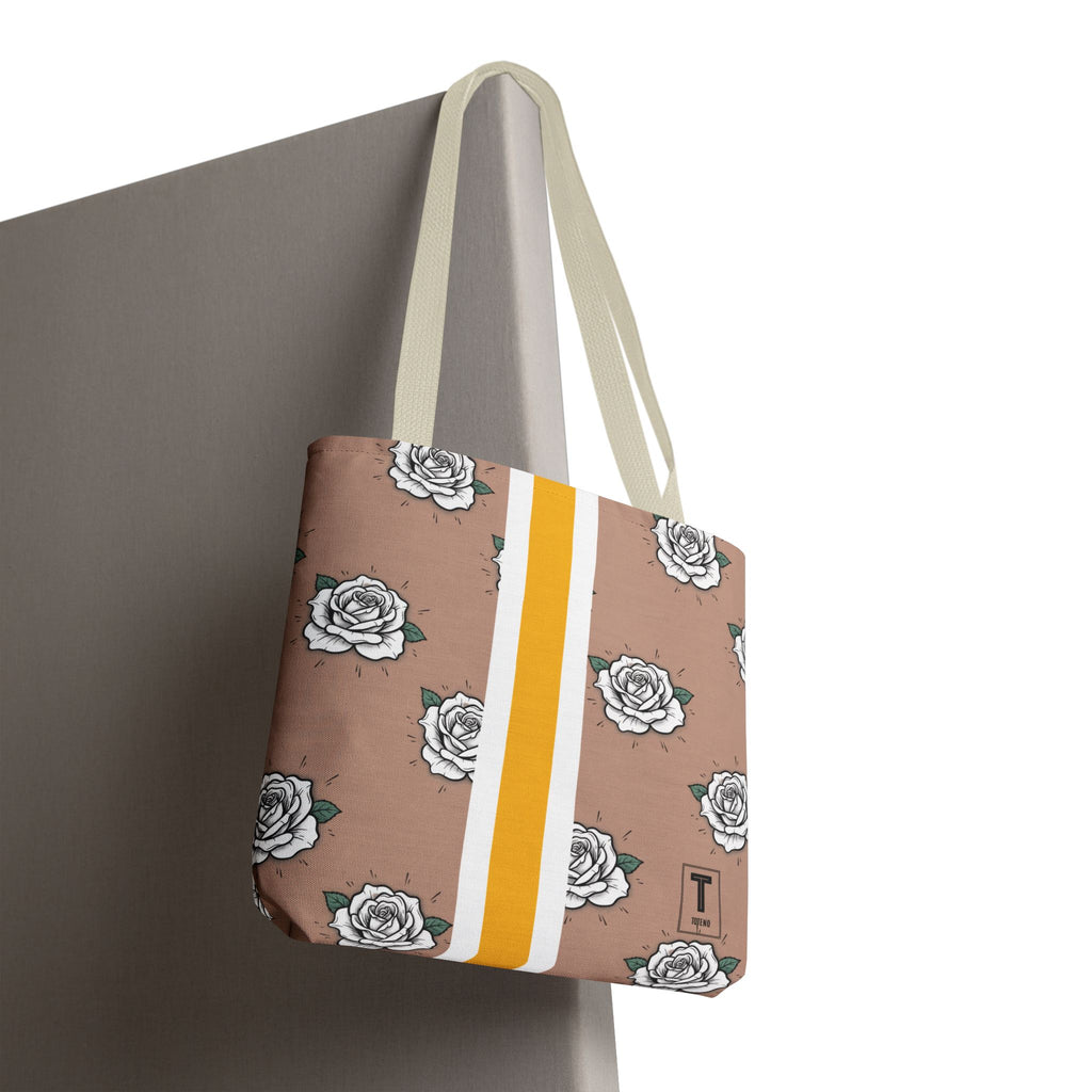 White Petal Spring Tote Bag — Floral All-Over Print