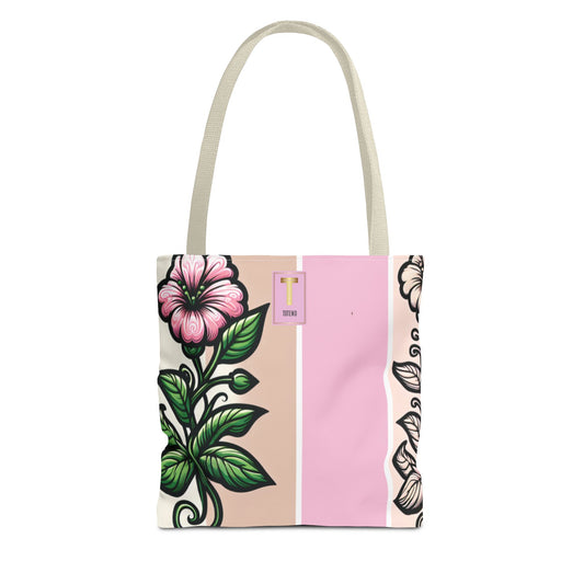 Pink Floral Tote Bag - Printed Floral Design