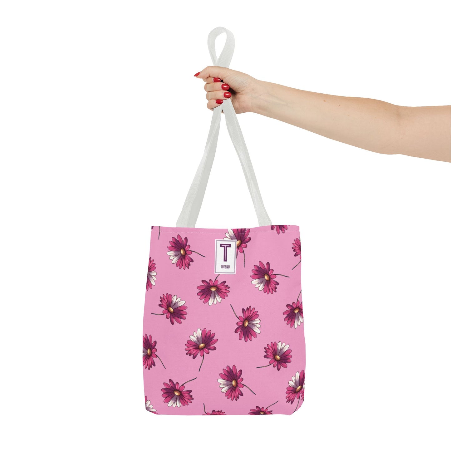 Daisy Tote Bag - Purple Pastel Petals, Pink and White Design