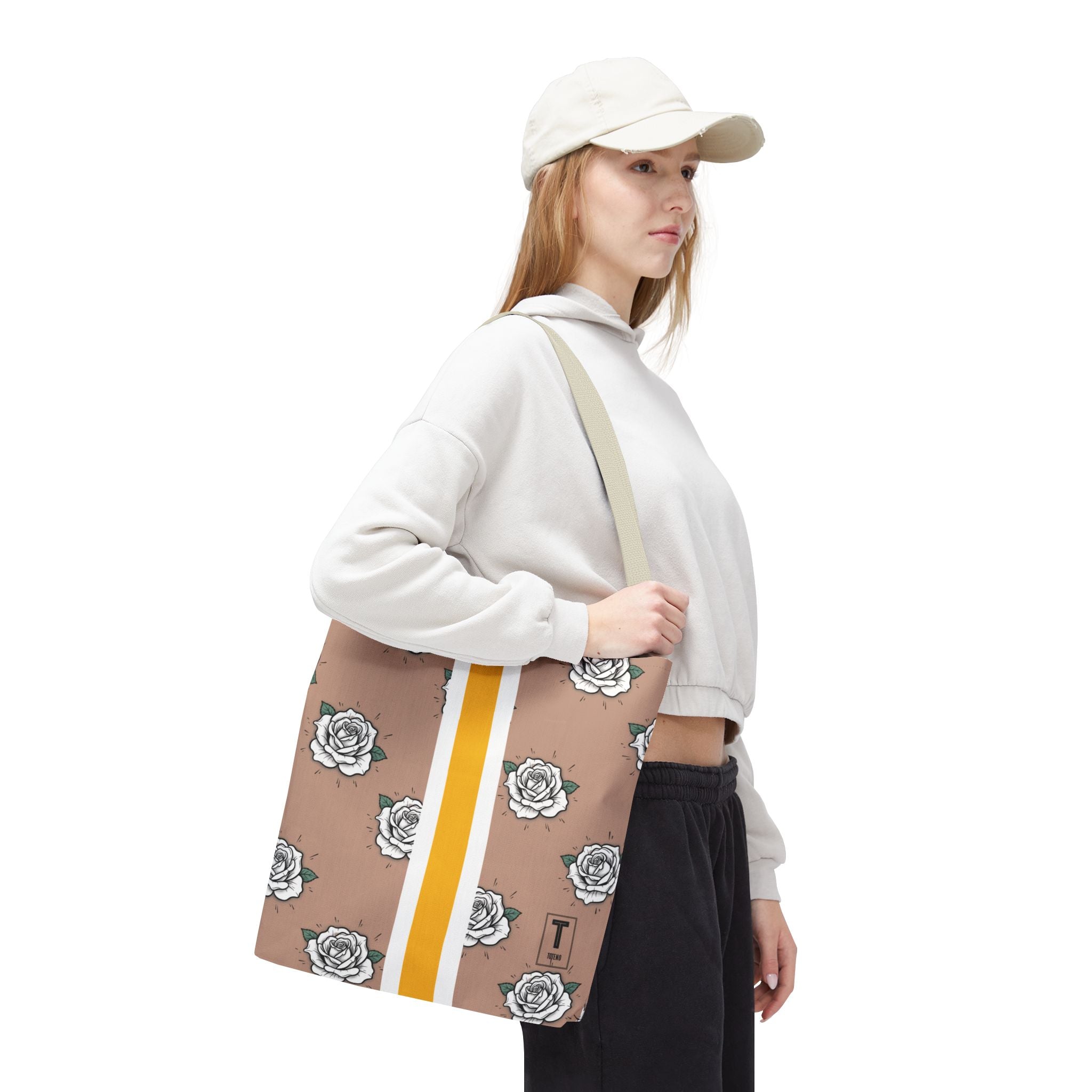 White Petal Spring Tote Bag — Floral All-Over Print